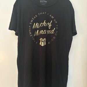 Warner Bros Black and Gold Mischief Managed Tee